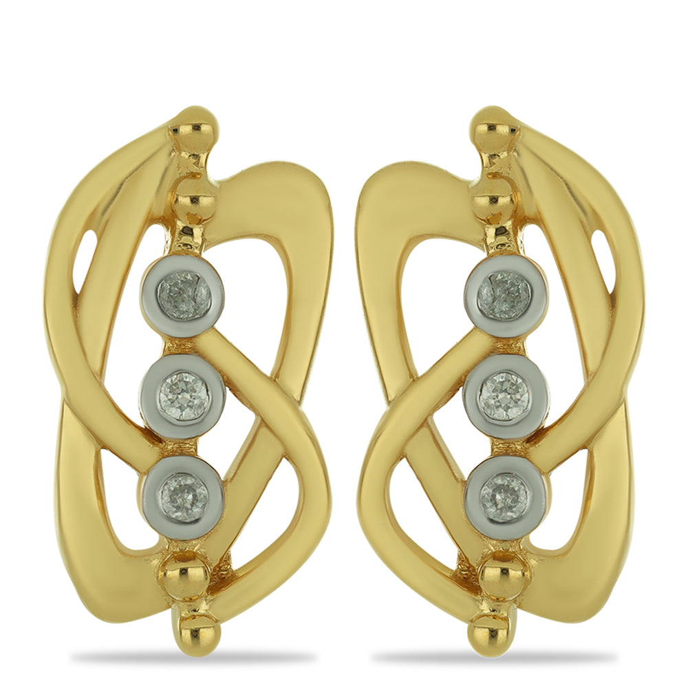 Pozlacené Stříbrné Náušnice s Bílým Diamantem 1 