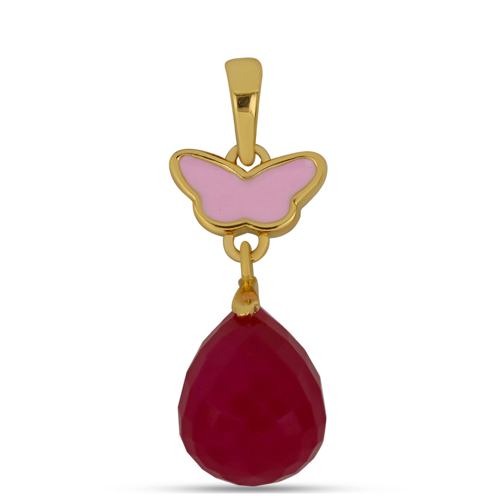 Pozlacené Stříbro 925/1000 - Přívěsek s Růžovým Onyxem - Karátové číslo: 8.44. přibližná hmotnost: 2.88 gramů 1 
