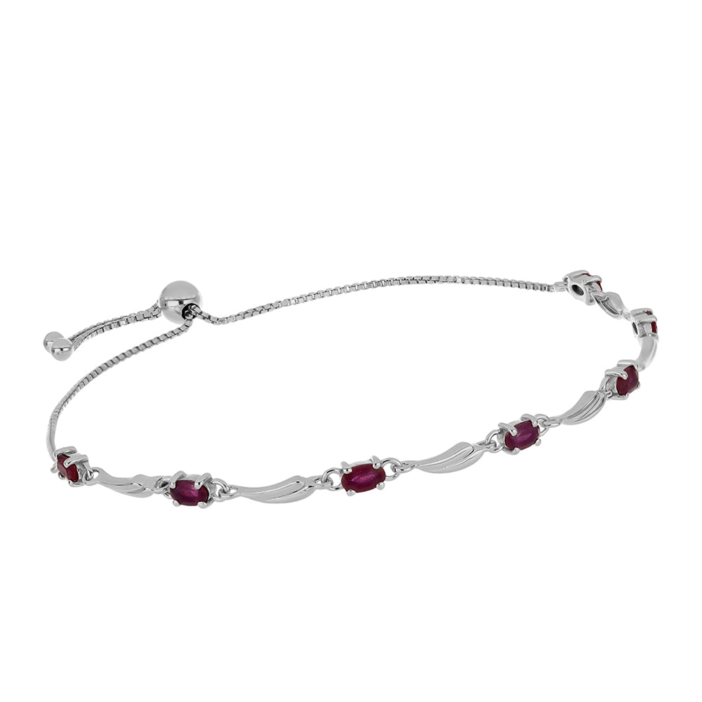 Stříbrný Náramek s Madagaskarským Rubínem