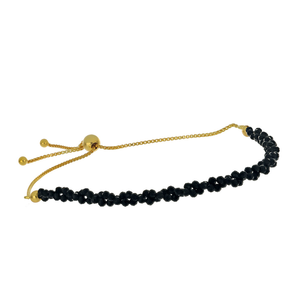 Pozlacený Stříbrný Náramek s Černým spinelem 1 