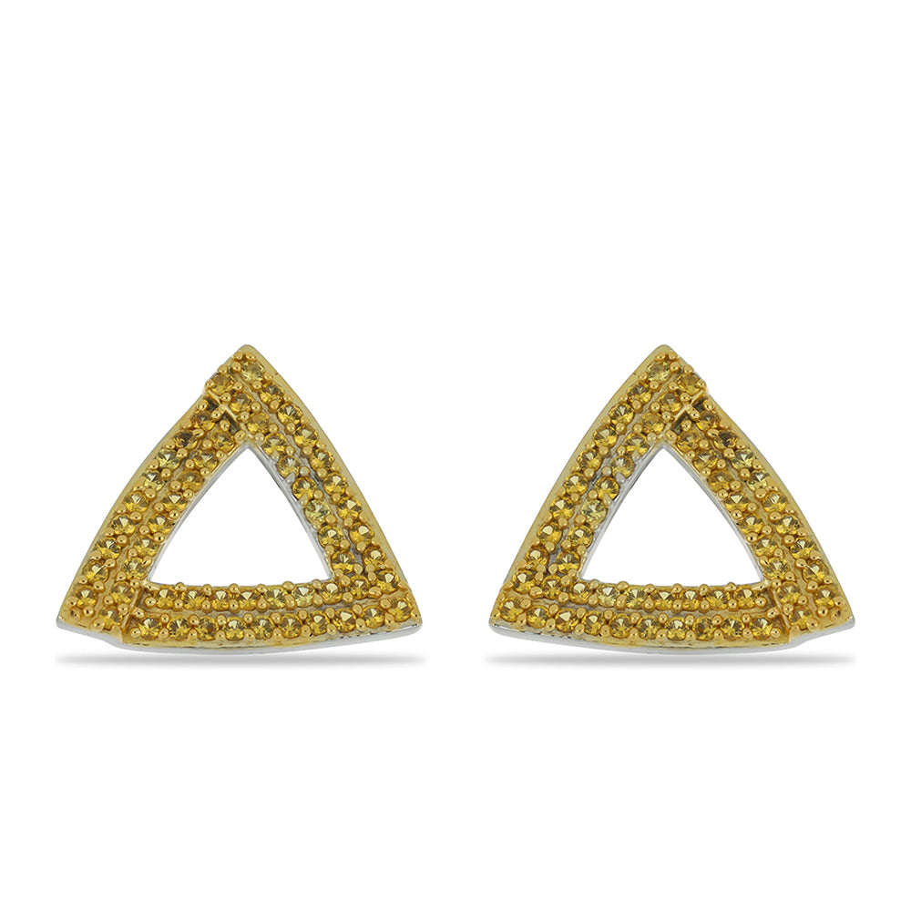 Pozlacené Stříbrné Náušnice s Uralským Citrínem 1 