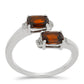 Stříbrný Prsten s Bartonským Granátem a Bílým Topazem