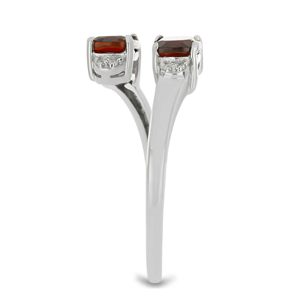 Stříbrný Prsten s Bartonským Granátem a Bílým Topazem 4 