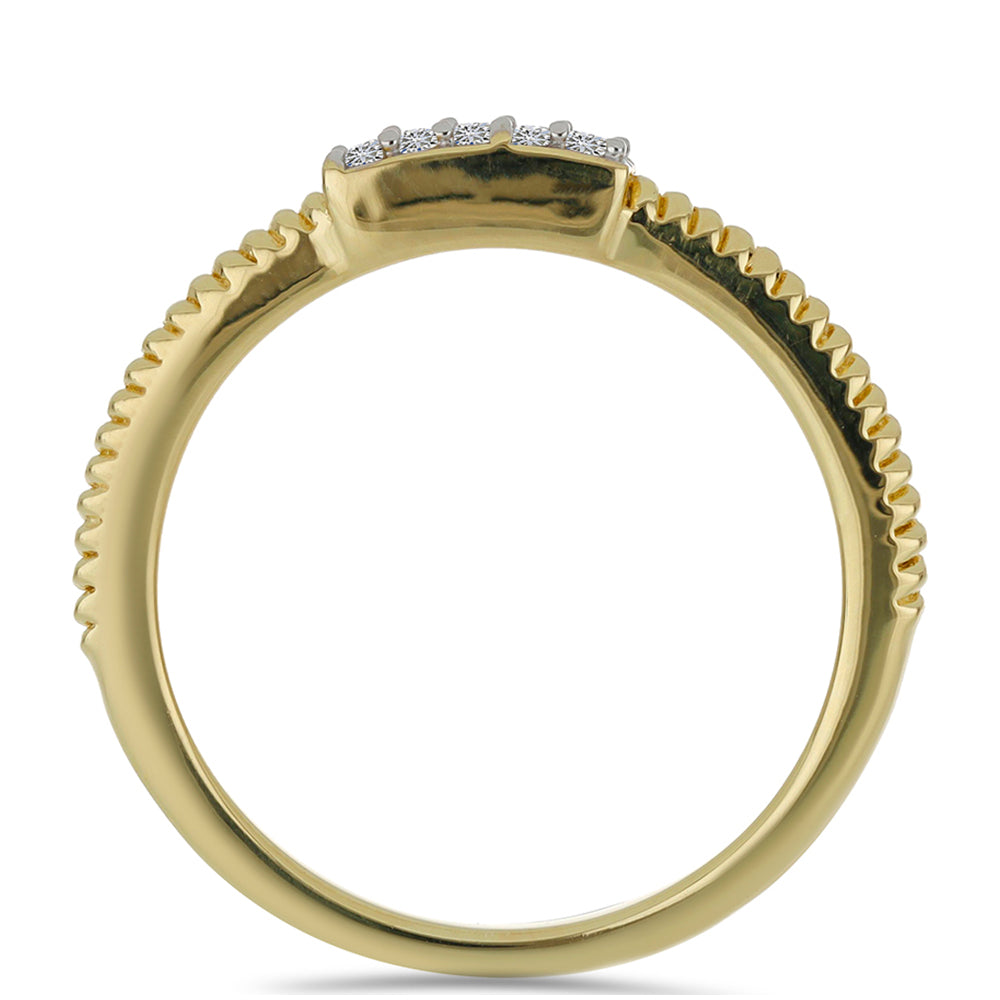 Pozlacený Stříbrný Prsten s Bílým Diamantem 3 