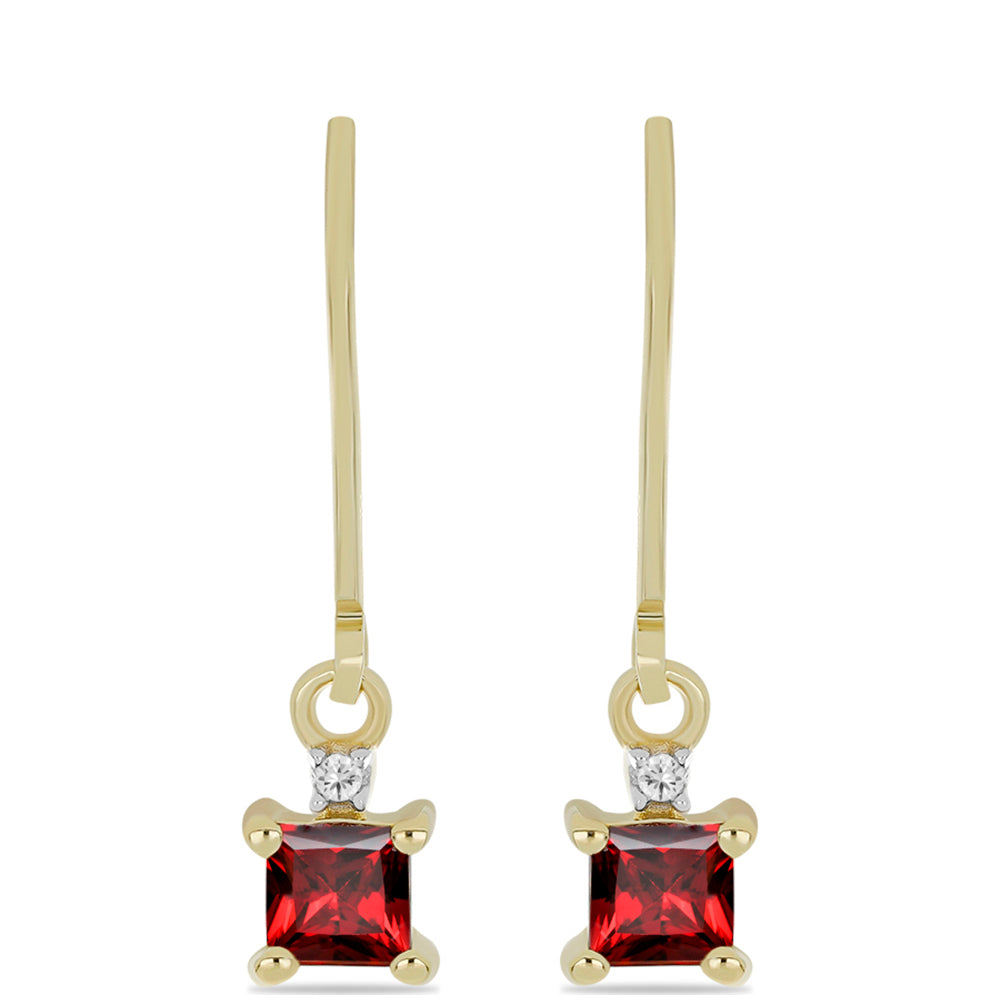 Pozlacené Stříbrné Náušnice s Bartonským Granátem a Bílým Topazem