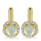 Pozlacené Stříbrné Náušnice s Etiopským Opálem z Lega Dembi a Bílým Topazem