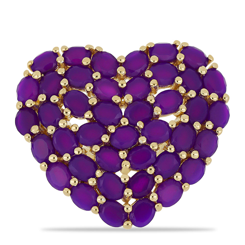 Pozlacený Stříbrný Prsten s Purpurovým Achátem 1 