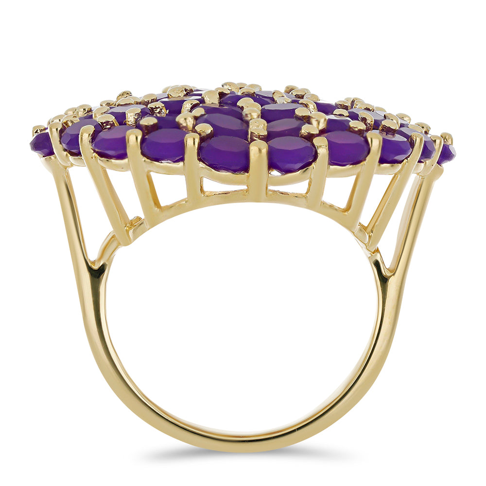 Pozlacený Stříbrný Prsten s Purpurovým Achátem 2 