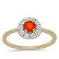 Pozlacený Stříbrný Prsten s Karneolem a Bílým Topazem