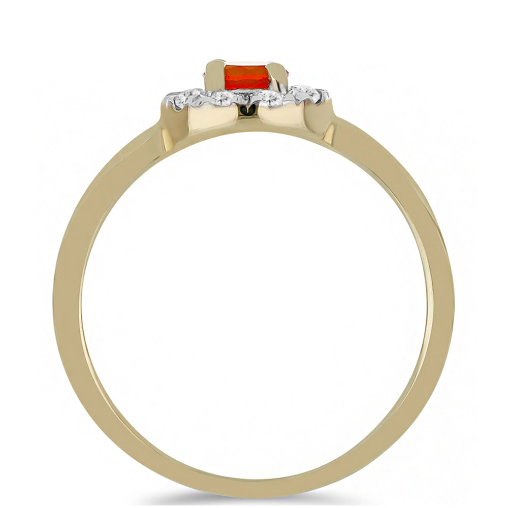 Pozlacený Stříbrný Prsten s Karneolem a Bílým Topazem