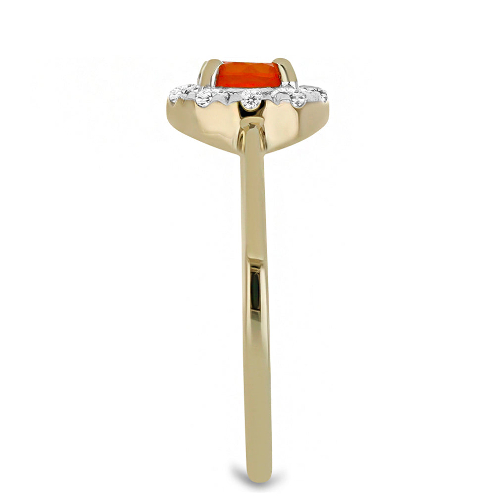 Pozlacený Stříbrný Prsten s Karneolem a Bílým Topazem 4 