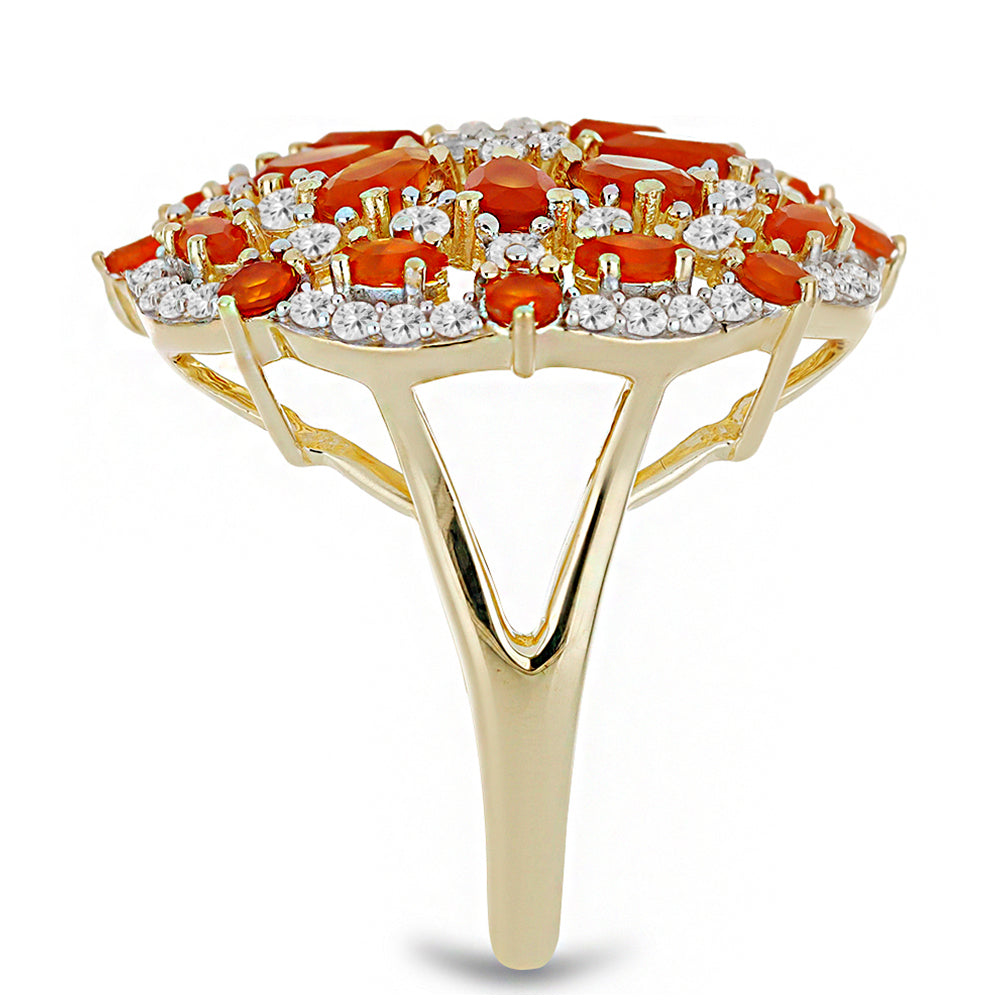 Pozlacený Stříbrný Prsten s Karneolem 4 