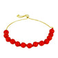 Pozlacené Stříbro 925/1000 - Náramek s Červeným Korálem - Karátové číslo: 39.5. přibližná hmotnost: 9.7 gramů