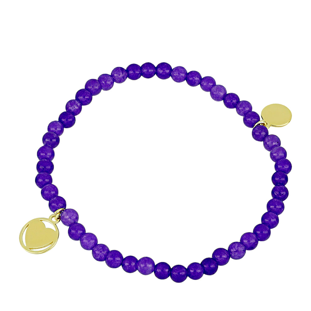 Pozlacené Stříbro 925/1000 - Náramek s Purpurovým Achátem - Karátové číslo: 53.8. přibližná hmotnost: 11.77 gramů 1 