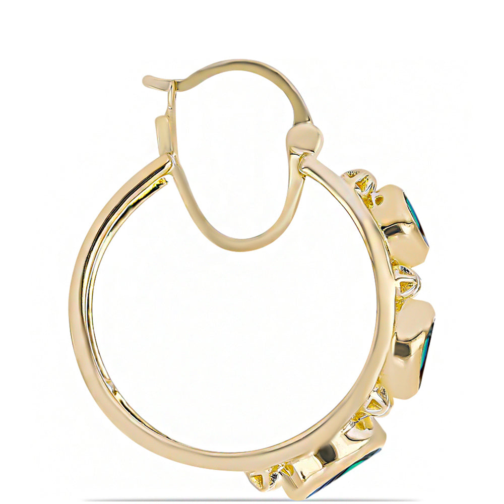 Pozlacené Stříbrné Náušnice s Černou Perletí 2 