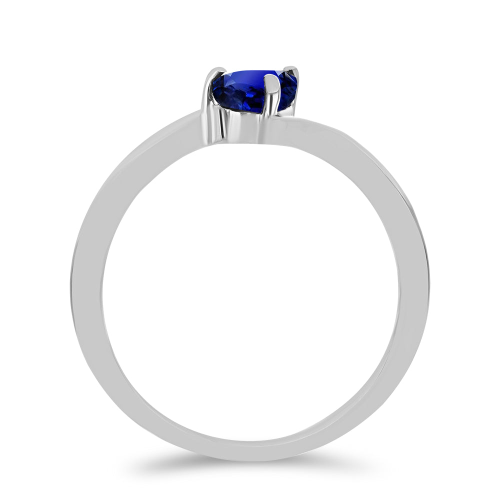 Stříbrný Prsten s Australským Modrým Safírem 6 