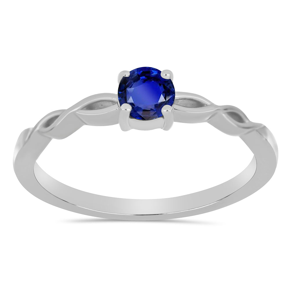 Stříbro 925/1000 - Prsten s Australským Modrým Safírem - Karátové číslo: 0.71. přibližná hmotnost: 2.54 gramů