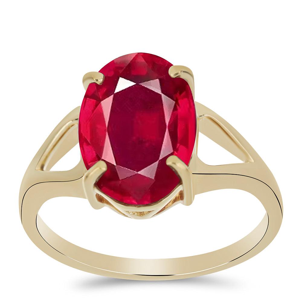 Pozlacený Stříbrný Prsten s Madagaskarským Rubínem 3 