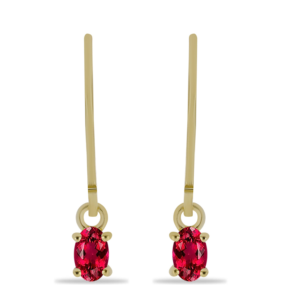 Pozlacené Stříbrné Náušnice s Cruizero Rubelitem 1 