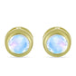 Pozlacené Stříbrné Náušnice s Duhovým Měsíčním Kamenem