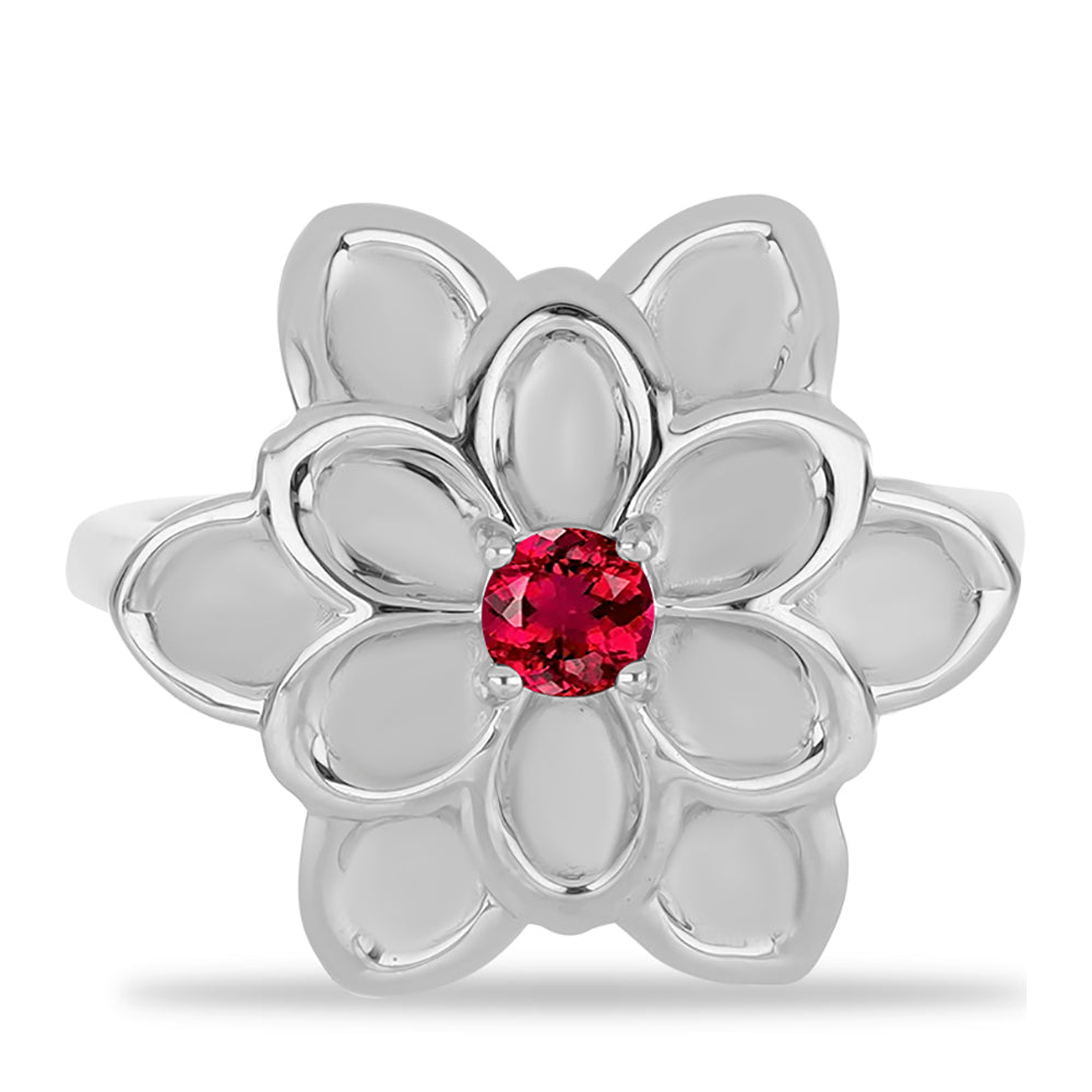 Stříbro 925/1000 - Prsten s Cruizero Rubelitem - Karátové číslo: 0.25. přibližná hmotnost: 5.88 gramů 1 