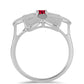 Stříbro 925/1000 - Prsten s Cruizero Rubelitem - Karátové číslo: 0.25. přibližná hmotnost: 5.88 gramů