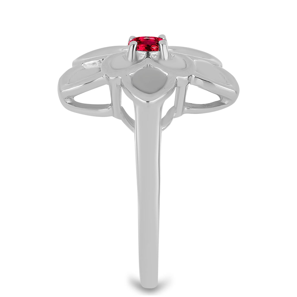 Stříbro 925/1000 - Prsten s Cruizero Rubelitem - Karátové číslo: 0.25. přibližná hmotnost: 5.88 gramů