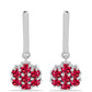 Stříbro 925/1000 - Náušnice s Cruizero Rubelitem - Karátové číslo: 1.5. přibližná hmotnost: 3.82 gramů