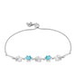 Stříbrný Náramek s Nebesky Modrým Apatitem a Bílým Topazem