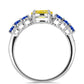 Stříbrný Prsten se Žlutým Safírem a Australským Modrým Safírem