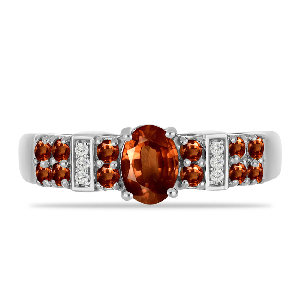 Stříbrný Prsten s Andalusitem a Bílým Topazem