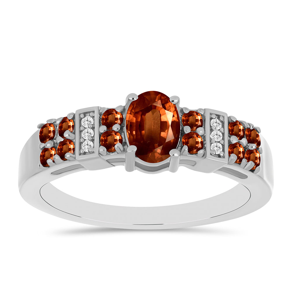 Stříbrný Prsten s Andalusitem a Bílým Topazem