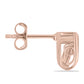 Růžově pozlacené Stříbro 925/1000 - Náušnice s Růžový Tančící Diamantem - Karátové číslo: 0.01. přibližná hmotnost: 1.63 gramů