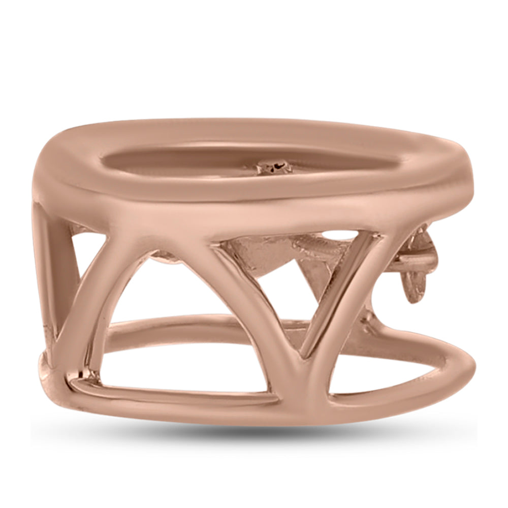 Růžově pozlacené Stříbro 925/1000 - Přívěsek s Růžový Tančící Diamantem - Karátové číslo: 0.01. přibližná hmotnost: 1.03 gramů