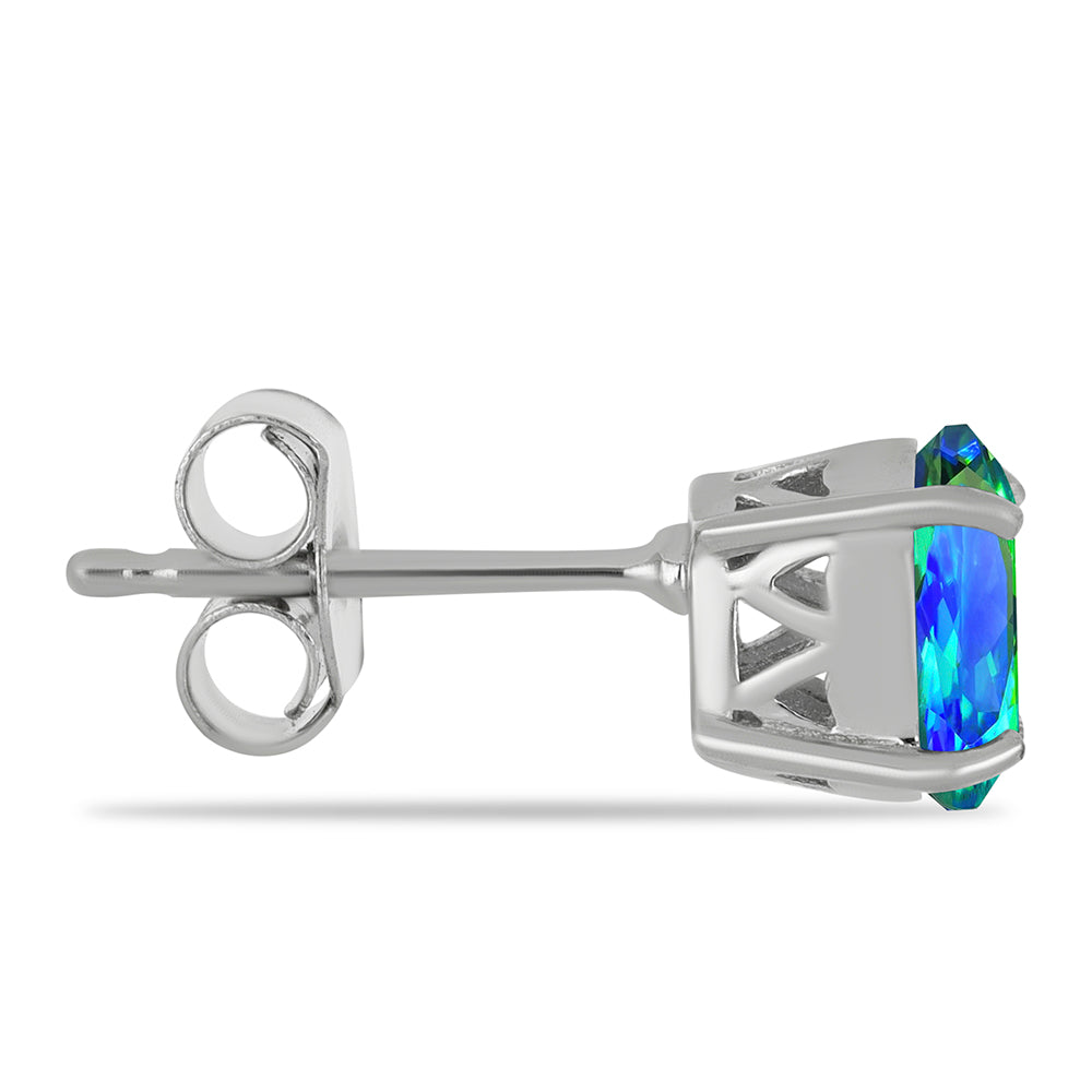 Stříbrné Náušnice s Pavím Křemenem 2 