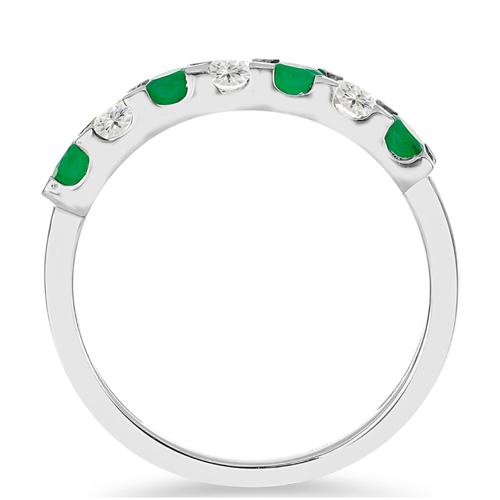 Stříbrný Prsten s Brazilským Smaragdem a Bílým Topazem 4 