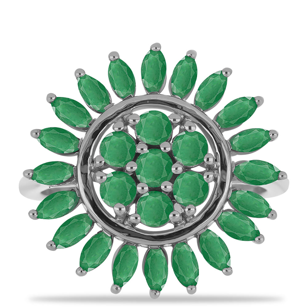 Stříbrný Prsten s Brazilským Smaragdem 1 