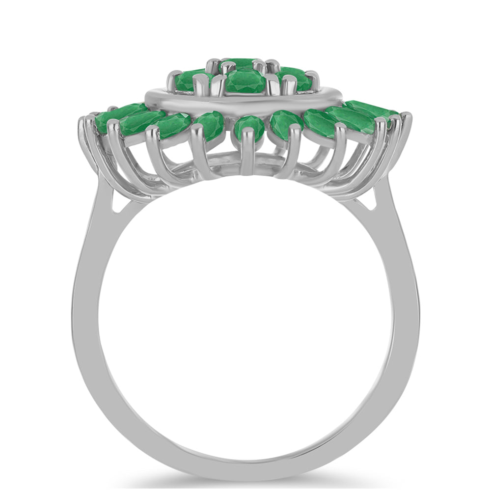 Stříbrný Prsten s Brazilským Smaragdem