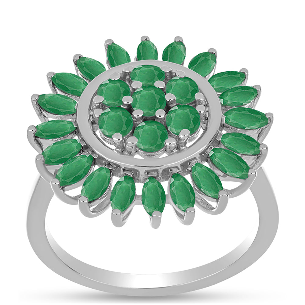 Stříbrný Prsten s Brazilským Smaragdem