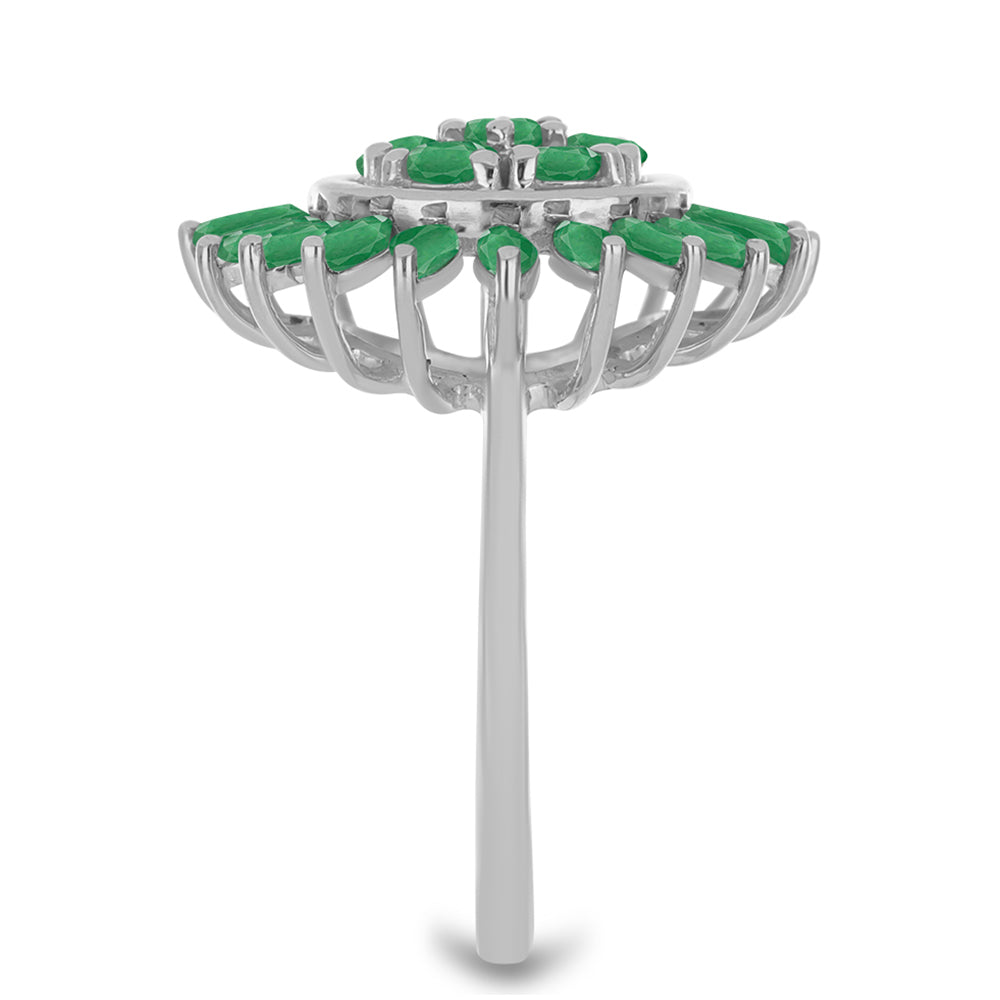 Stříbrný Prsten s Brazilským Smaragdem 4 