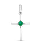 Kříž Stříbrný Přívěsek s Brazilským Smaragdem