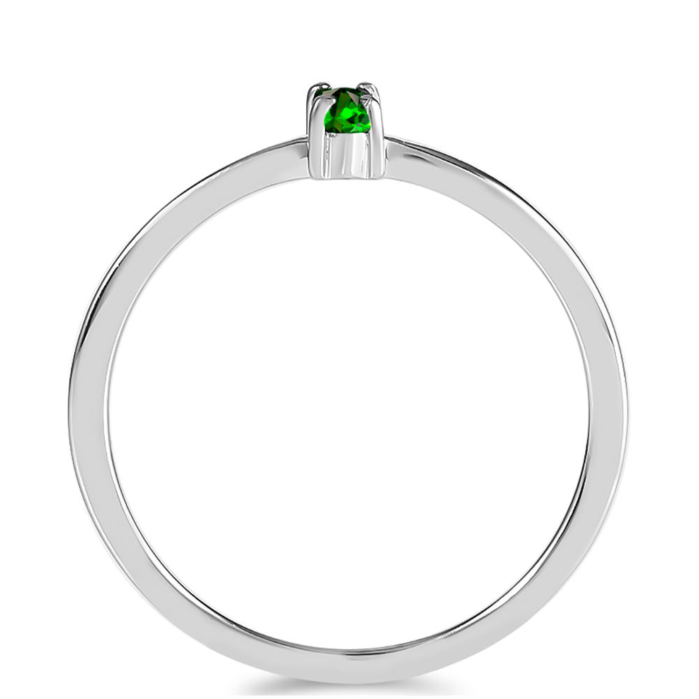 Stříbro 925/1000 - Prsten s Chromovým Diopsidem - Karátové číslo: 0.18. přibližná hmotnost: 1.27 gramů 2 