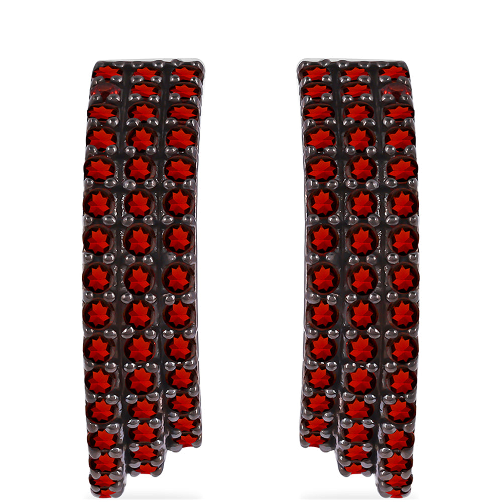 Stříbrné Náušnice s Bartonským Granátem 1 