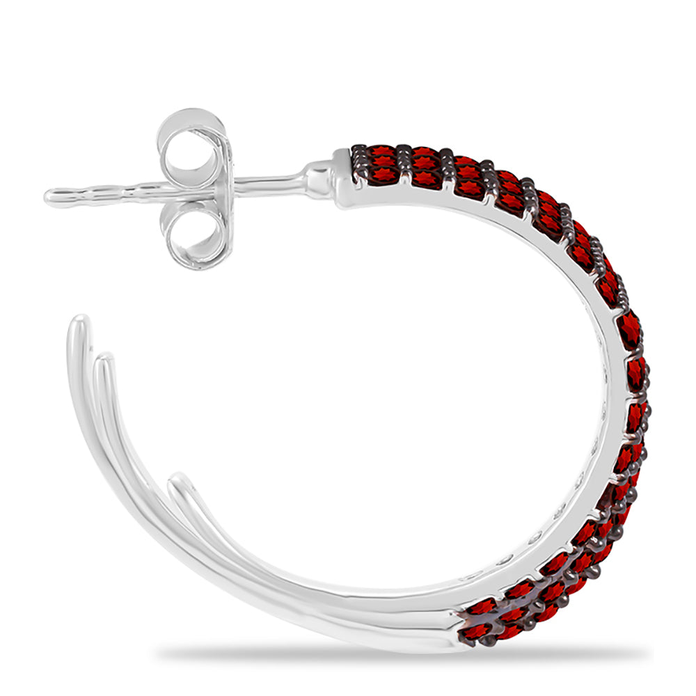 Stříbrné Náušnice s Bartonským Granátem 2 