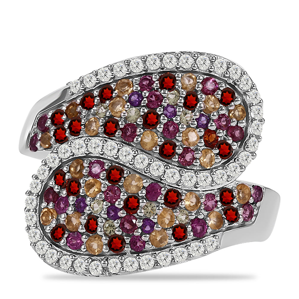 Stříbrný Prsten s Bartonským Granátem a Uralským Citrínem 1 