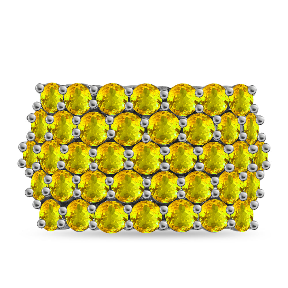 Stříbrný Prsten s Uralským Citrínem