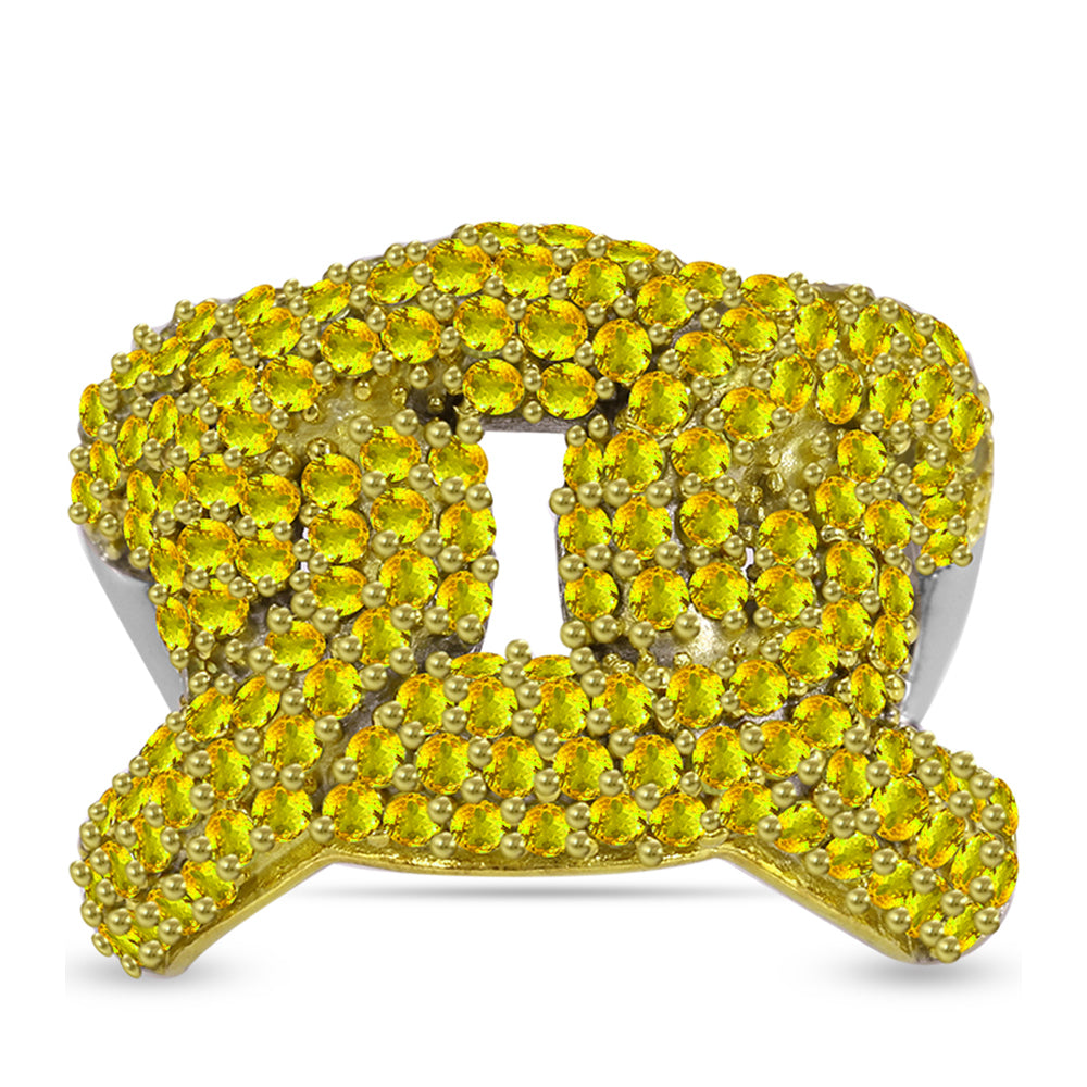 Stříbrný Prsten s Uralským Citrínem