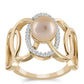 Pozlacený Stříbrný Prsten se Zlatou Sladkovodní Perlou a Bílým Topazem