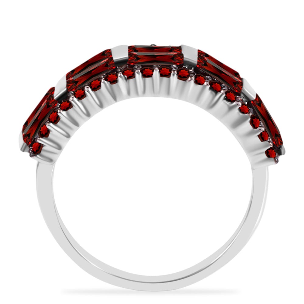 Stříbrný Prsten s Bartonským Granátem 2 