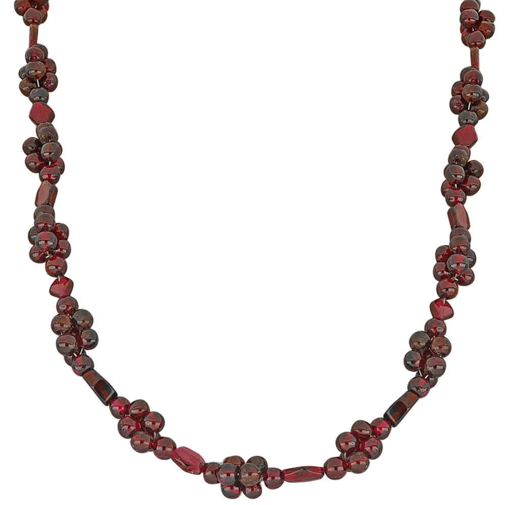 Stříbro 925/1000 - Náhrdelník s Bartonským Granátem - Karátové číslo: 142.1. přibližná hmotnost: 29.42 gramů 1 